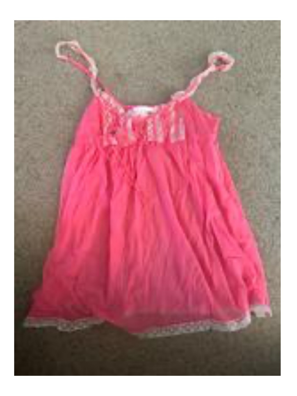 Victoria's Secret Hot Pink Lace-Trim Chemise